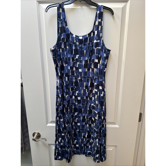 Nic+Zoe Midi Dress Plus Size 1X Sleeveless, Fit & Flare A-line Geometric